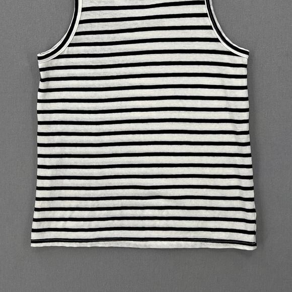 ENZA COSTA Easy Tank Womens Small White Black Cotton Cashmere Sleeveless NEW - Picture 8 of 13